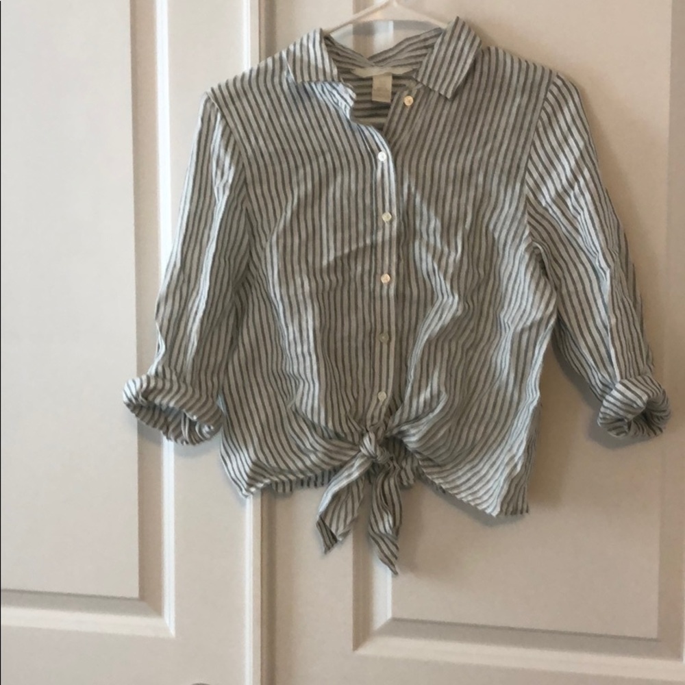 H&M Striped Button Up
